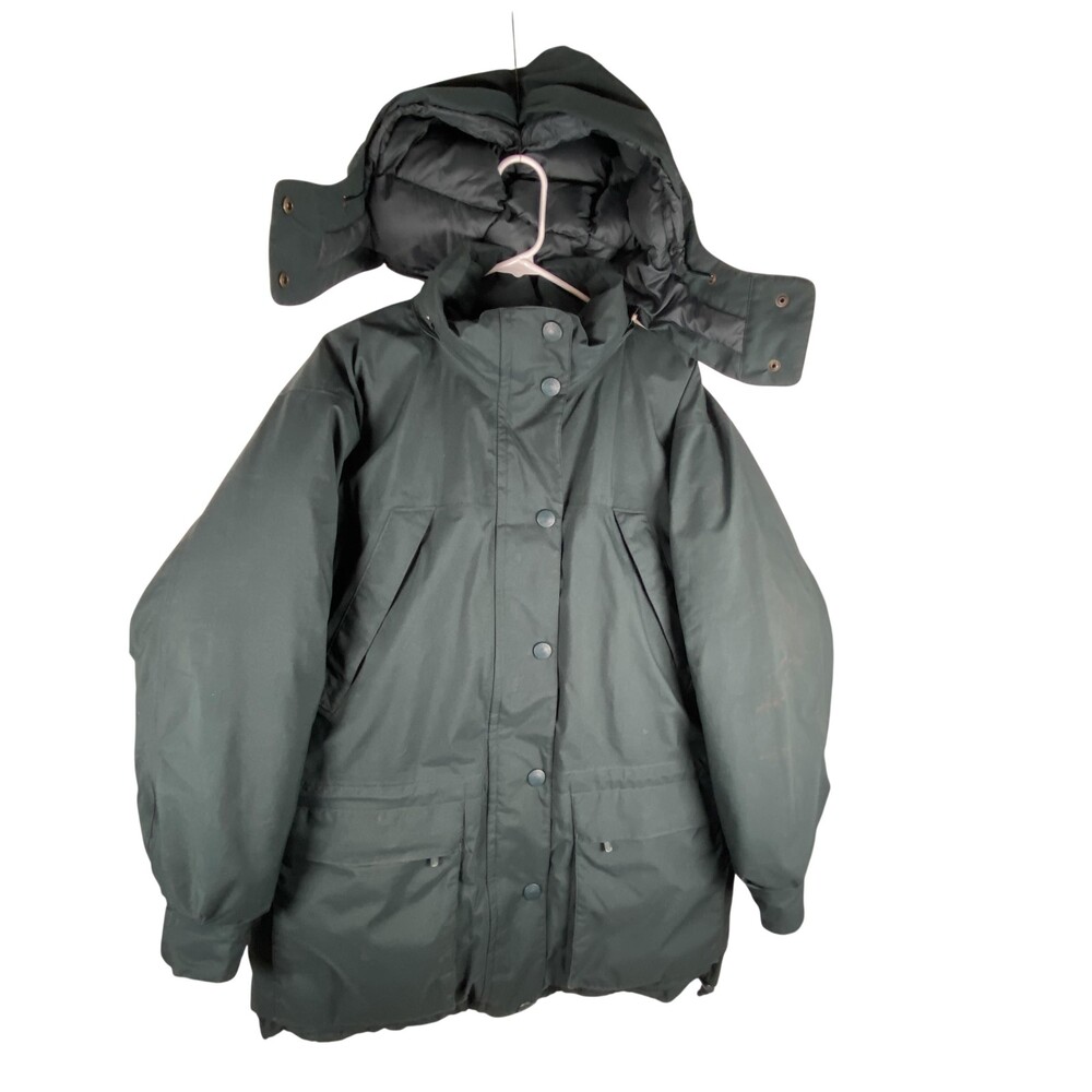 Vintage Eddie Bauer Gore-Tex Goose Down Parka Coat Womens Large Green Ski 90s